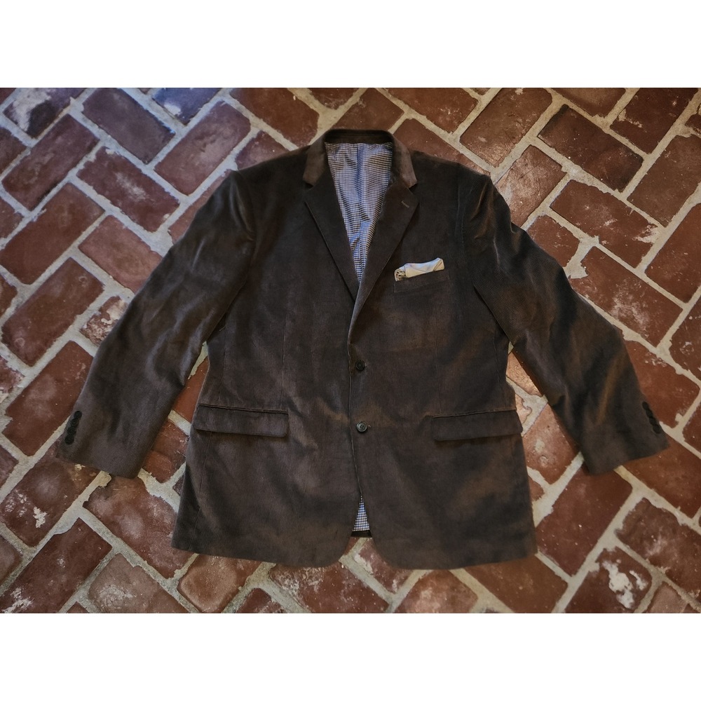 Saddlebred Mens Corduroy Sport Coat Blazer Jacket Size 48R Brown - Picture 5 of 8